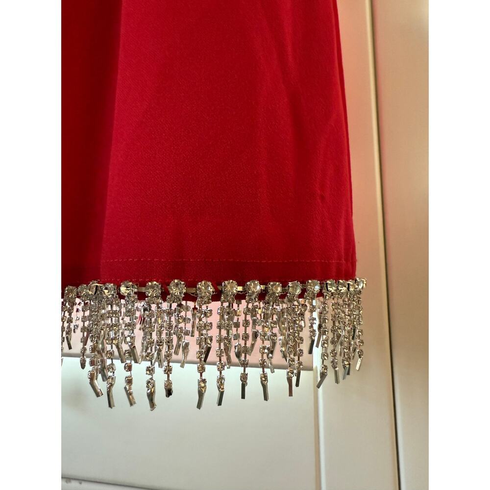 Lulus Red Mini Dress Y2K Glam rhinestones size XL Homecoming Date Party 90s - Picture 4 of 9